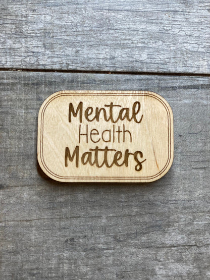 Wooden Magnet Set, Mental Health Magnets, Stocking Stuffers