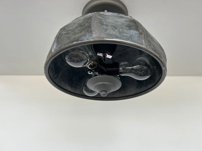 Rustic Metal Farmhouse Ceiling Light With Chain - 8 Sided