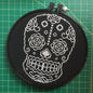 Sugar Skull White and Black Counted Cross Stitch DIY KIT