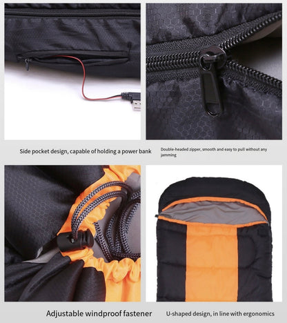 LITEGUEST Winter Heated Single Sleeping Bag 5V Electric Camping Gear