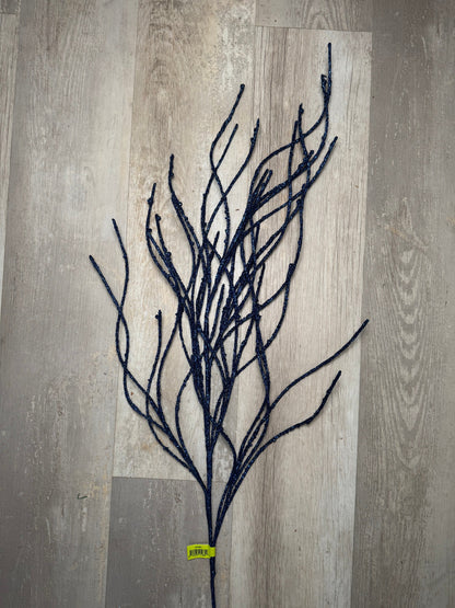 Glitter Twig Spray Blue