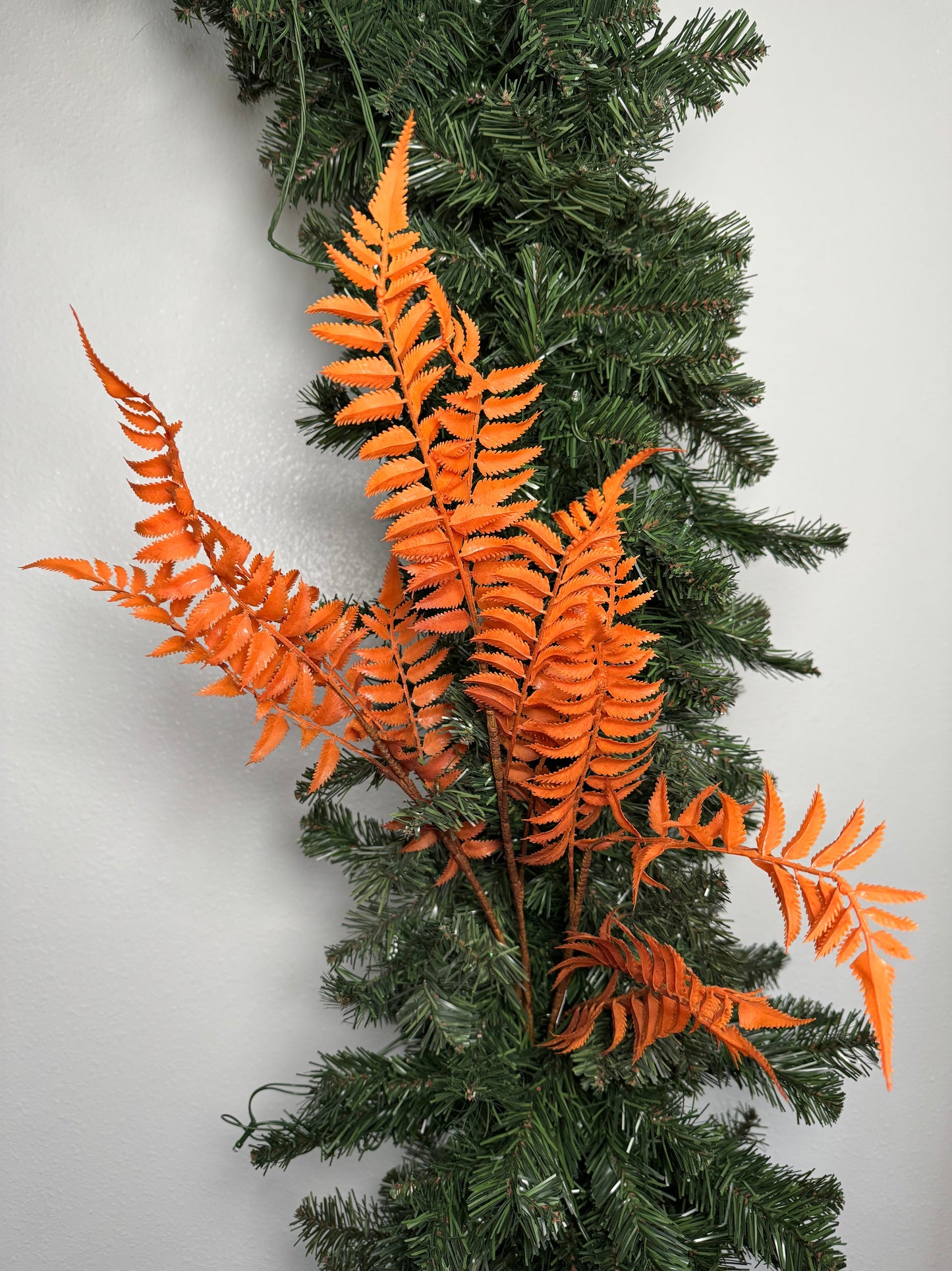 39 Inch Orange w/Brown Speckles Lady Fern Spray