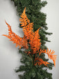 39 Inch Orange w/Brown Speckles Lady Fern Spray