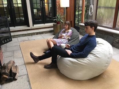 Hemp Bean Bag Chair Lounger - Adult & Teen size Traditional Classic 6 panel beanbag remove wash Eco Friendly Organic 18 oz. Hemp Fabric Comfy Bean - MADE IN USA