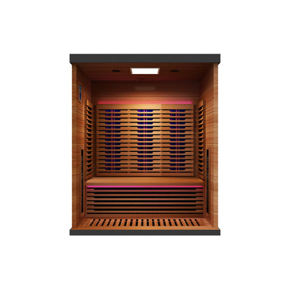 Peak Saunas Matterhorn Luxury 3-Person Full Spectrum Infrared Sauna with Two XL Medical-Grade Red Light Therapy Panels & Smart WiFi App Control
