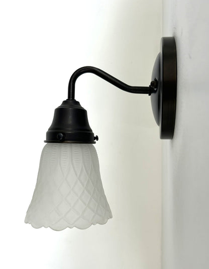 Frosted Diamond Quilted Glass Wall Sconce