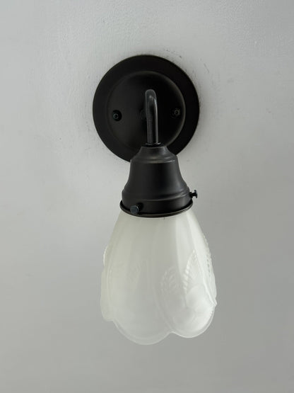 Frosted Embossed Fruit and Leaf Sconce or Pendant