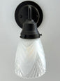 Clear And Frost Fan Ribbed Scallop Pendant Light/Wall Sconce