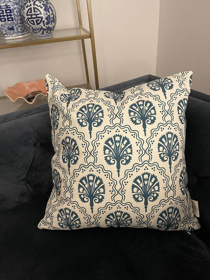 Scallop Floral Pillow Cover | Featuring Navy Haven Colorway
