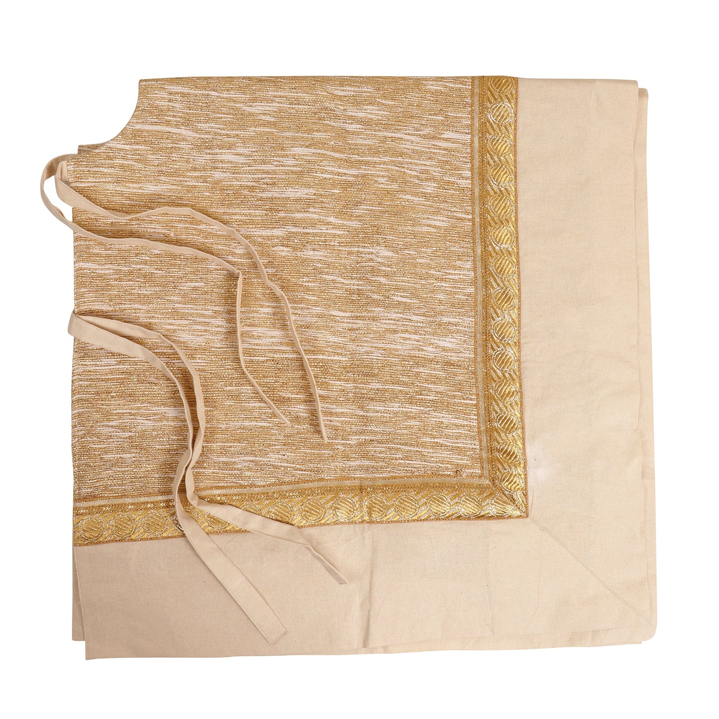 Shiny Gold Upcycled Sari Tree Skirt with Canvas