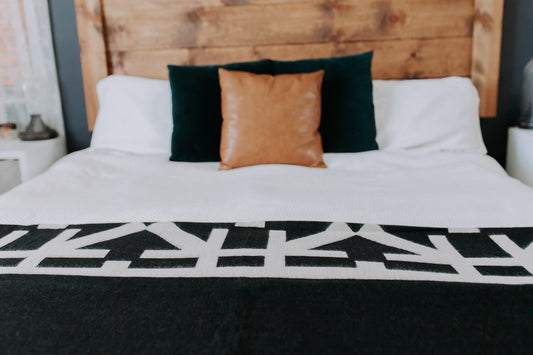 Destino Blanket - Natural / Black | Blankets | Kitchen + Metal