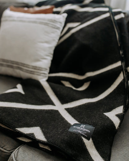 Diamante Blanket - Natural / Black | Blankets | Kitchen + Metal