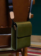 Giramondo Leather Crossbody Bag - Olive / Natural | Purses, Totes, & Wallets | Kitchen + Metal