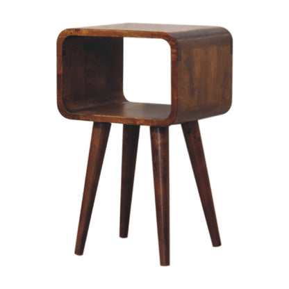 Mini Chestnut Curved Open Nightsand