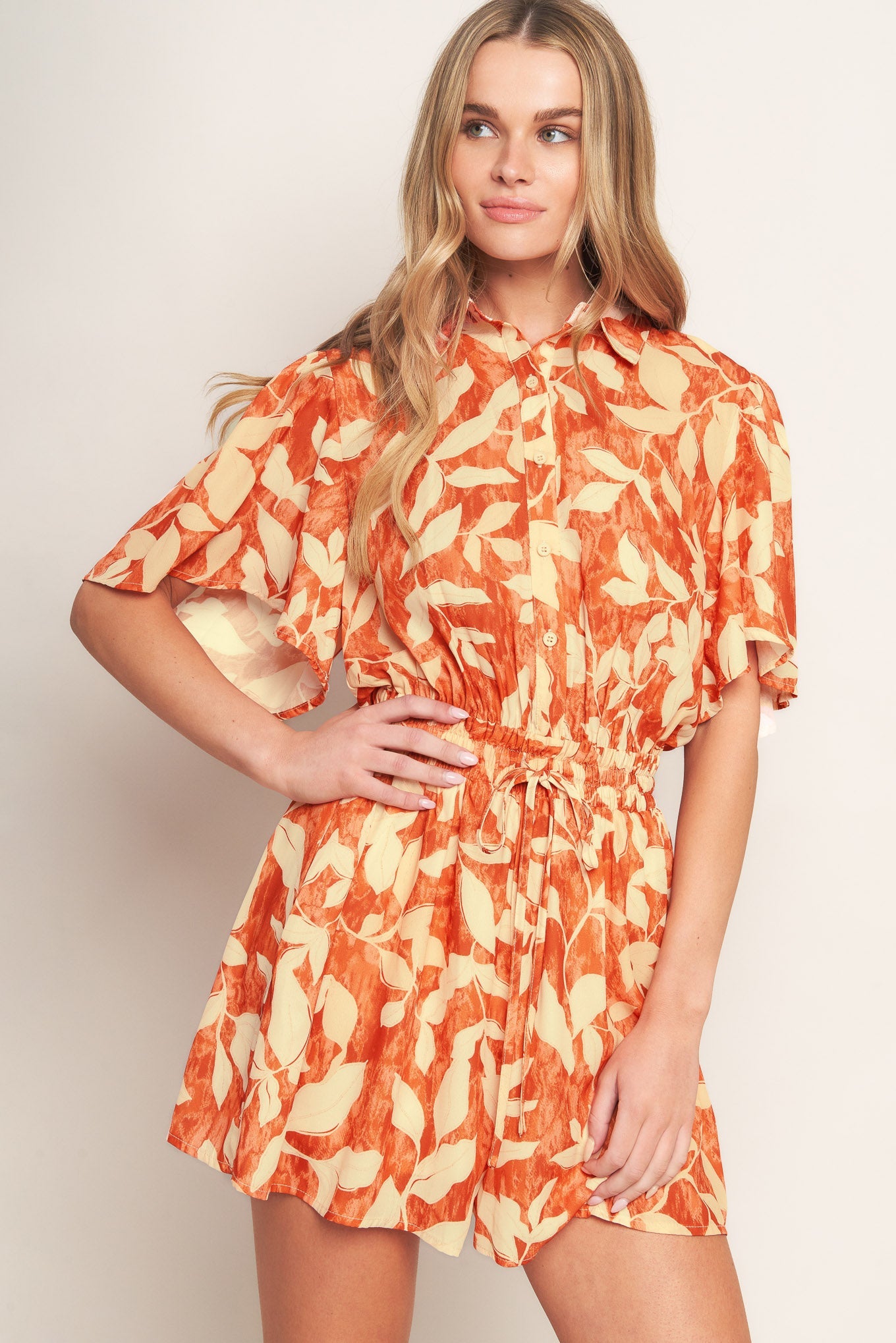 TIMELESS GRACE WOVEN ROMPER