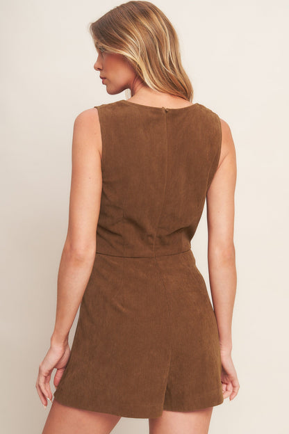 BROWN CODE CORDUROY ROMPER