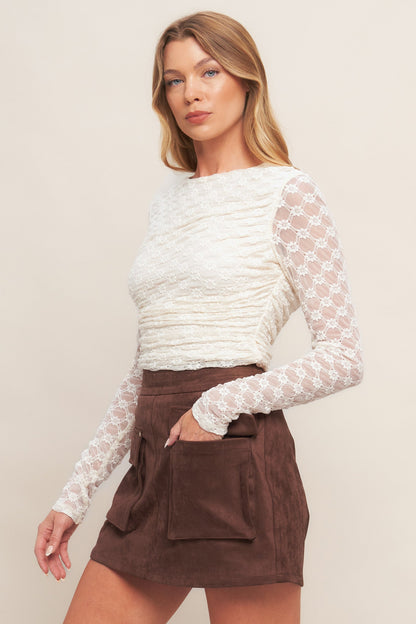WESTERN ROMANCE FAUX SUEDE SKORT