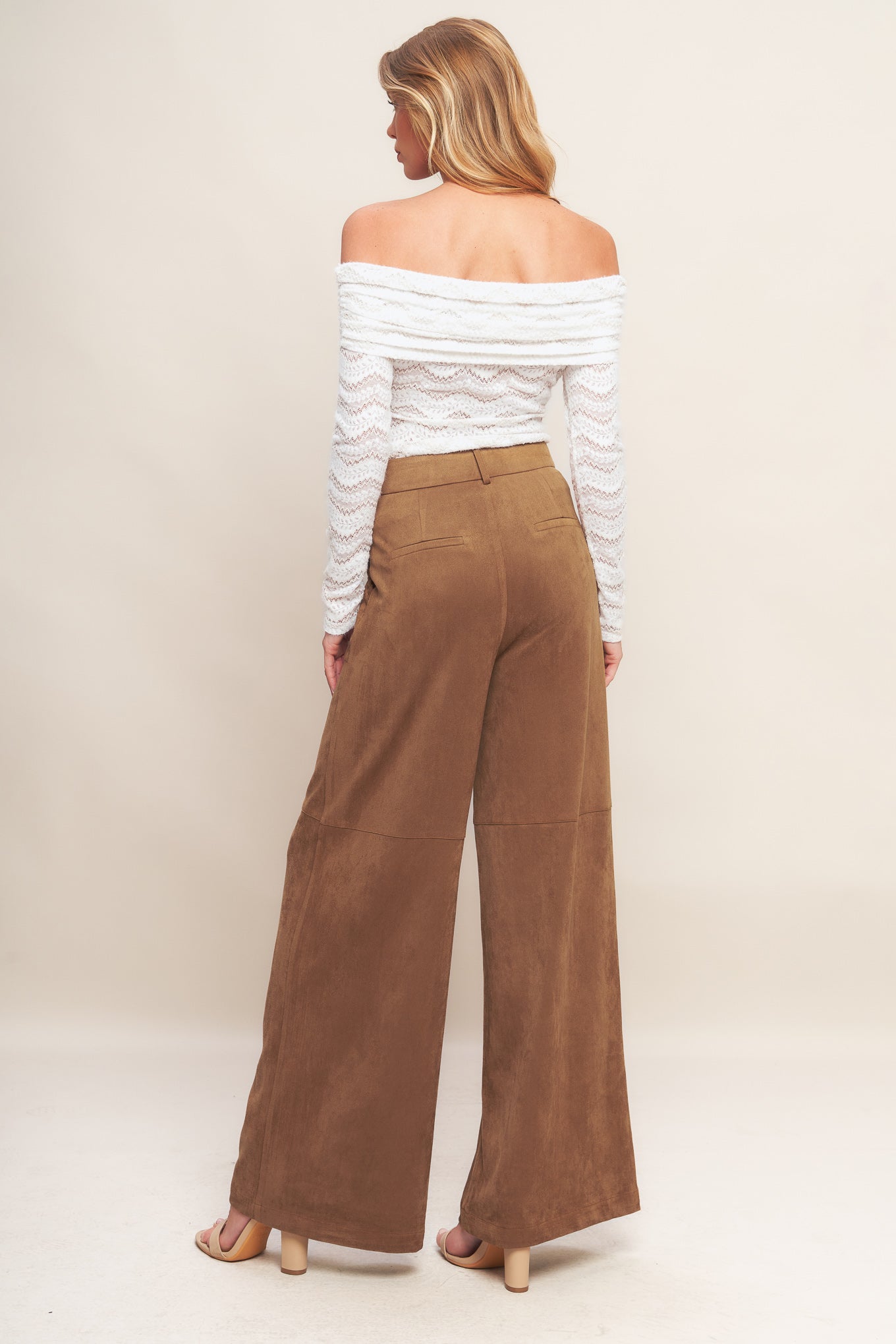 REFINED IMPRESSION FAUX SUEDE PANTS