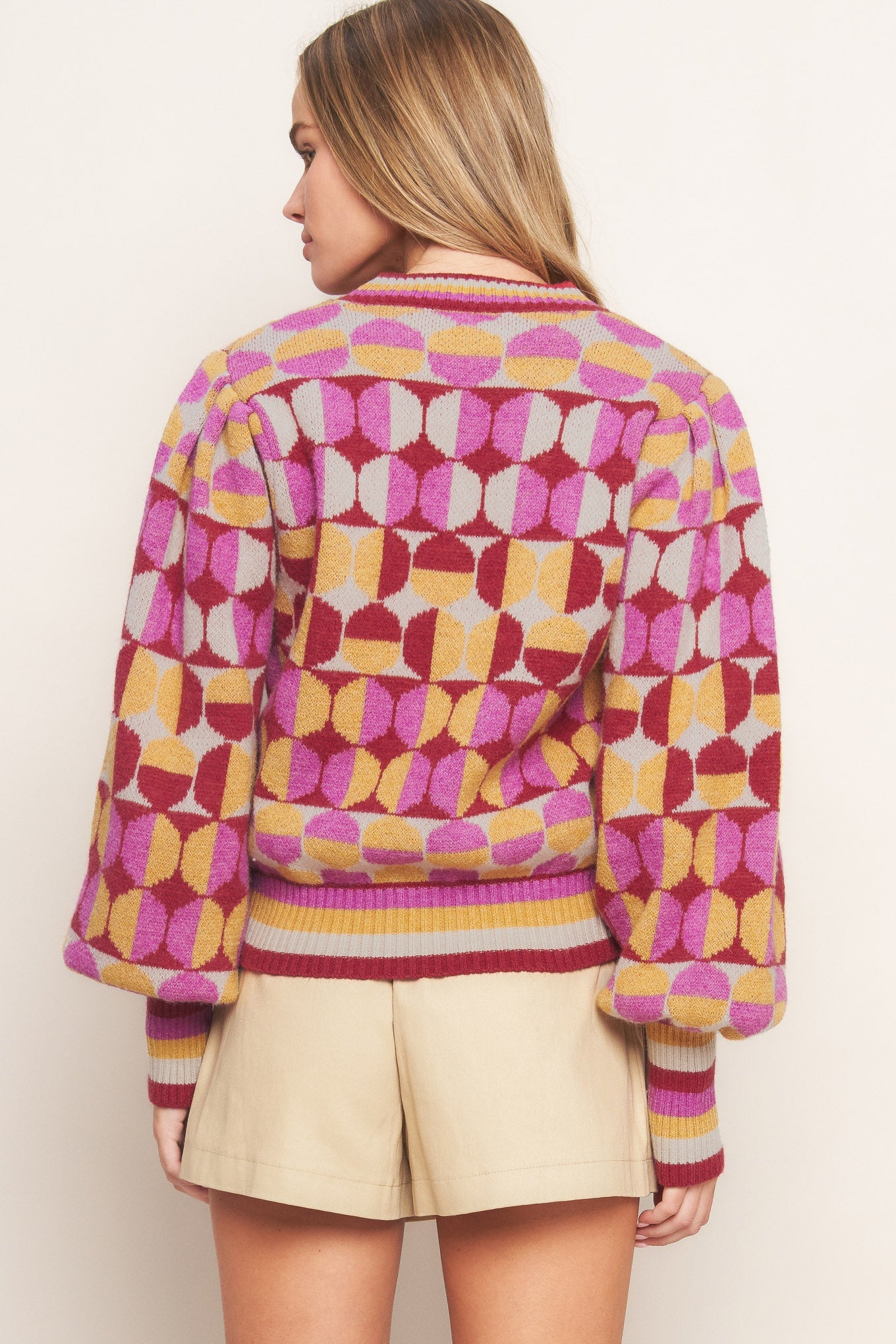 CHEER YOU ON JACQUARD SWEATER TOP