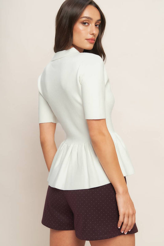 SWEET SERENADE CREAM WOVEN TOP