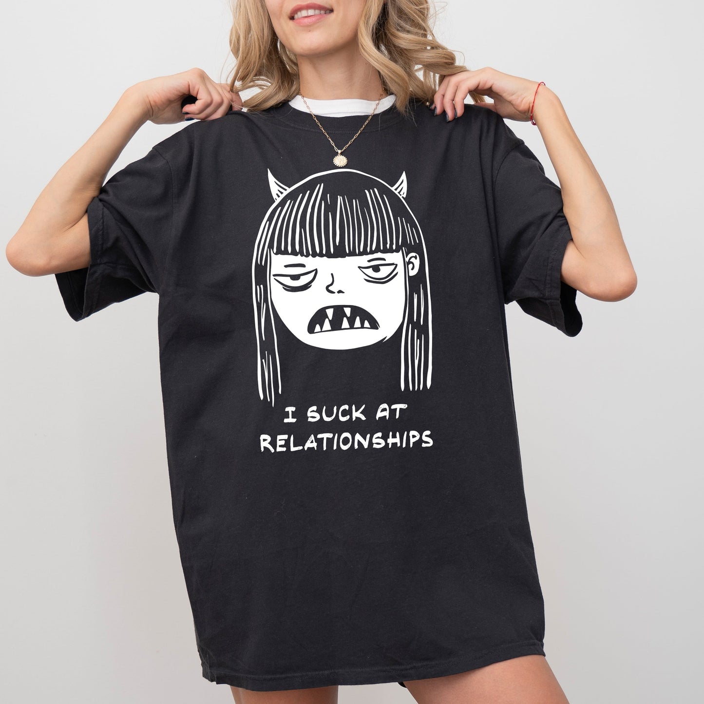 I Suck At Relationships, Witch, Aesthetic, Love Life, Funny, Meme, Halloween, Spooky, Costume, Skeleton Tshirt Comfort Colors T-Shirt