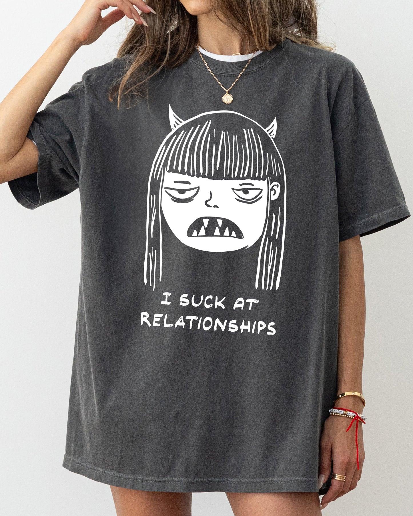 I Suck At Relationships, Witch, Aesthetic, Love Life, Funny, Meme, Halloween, Spooky, Costume, Skeleton Tshirt Comfort Colors T-Shirt