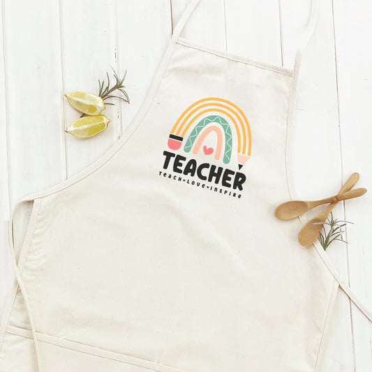 Teacher Rainbow - Women's Apron | Aprons | Kitchen + Metal