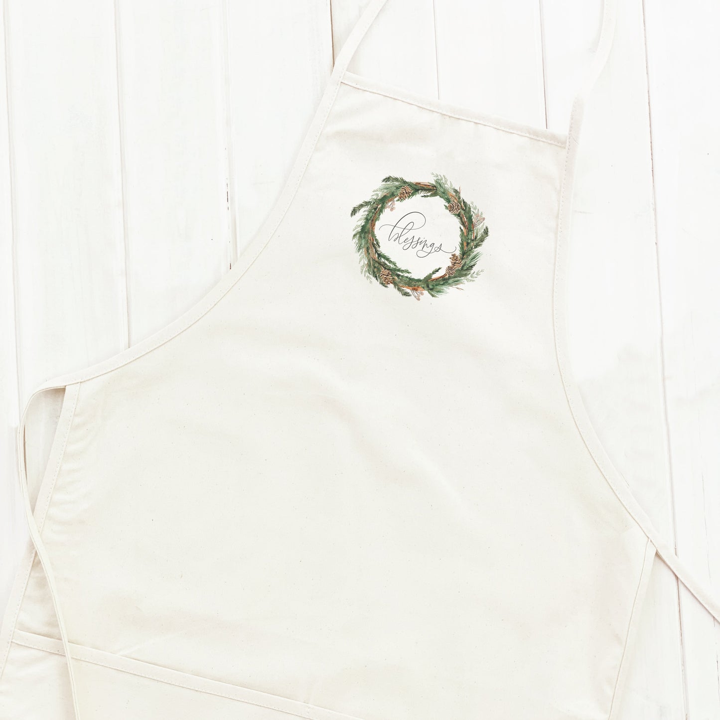 Blessings Wreath - Women's Apron | Aprons | Kitchen + Metal