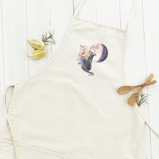 Floral Black Cat - Women's Apron | Aprons | Kitchen + Metal