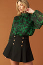 NOIR LEAF GREEN WOVEN TOP