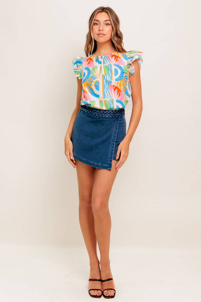 VACATION STATE OF MIND WOVEN TOP