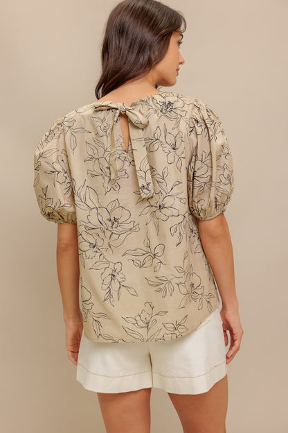 BOTANICAL LUXE WOVEN TOP