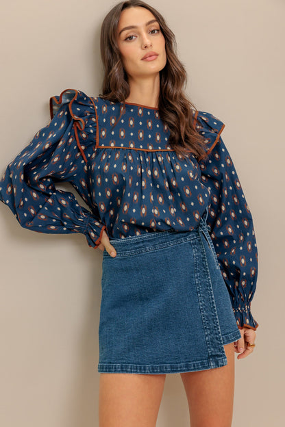 WESTERN CHARM  WOVEN TOP