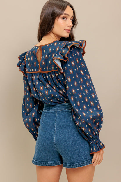 WESTERN CHARM  WOVEN TOP