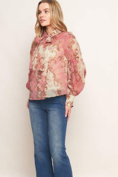 ROCOCO ROSE WOVEN TOP