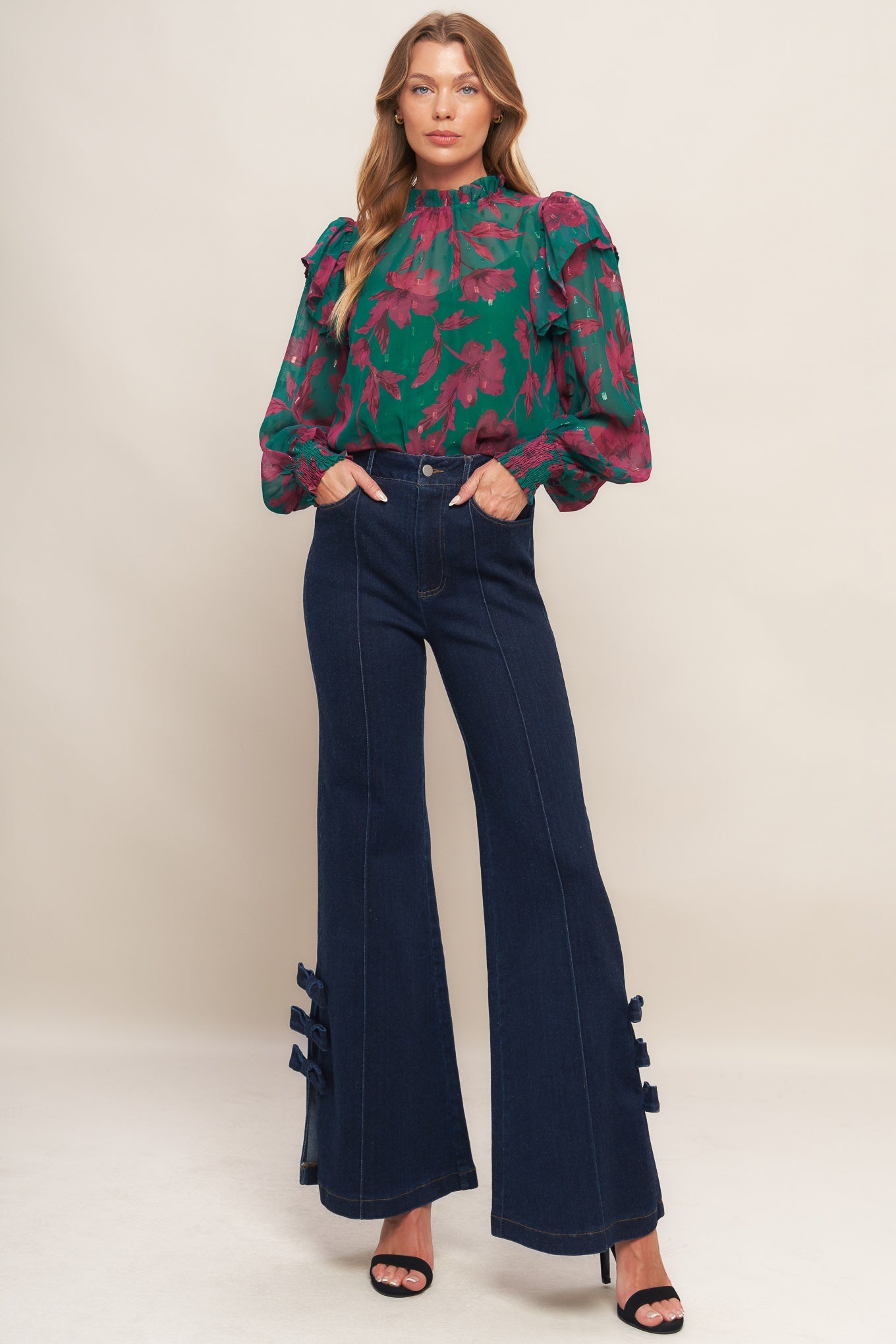 POETIC GARDEN WOVEN TOP