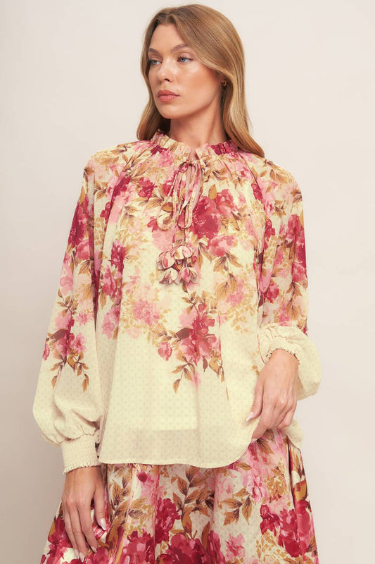 BLOSSOM DREAM BALLERINA WOVEN TOP