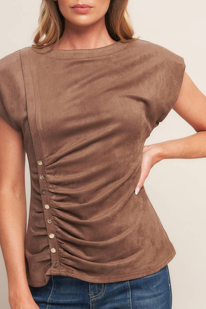 MY EVERYDAY BEST FAXU SUEDE TOP