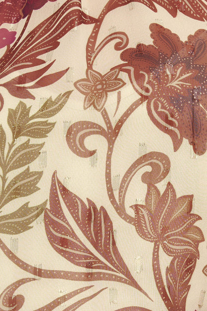 WILD BOTANICA IVORY WOVEN TOP