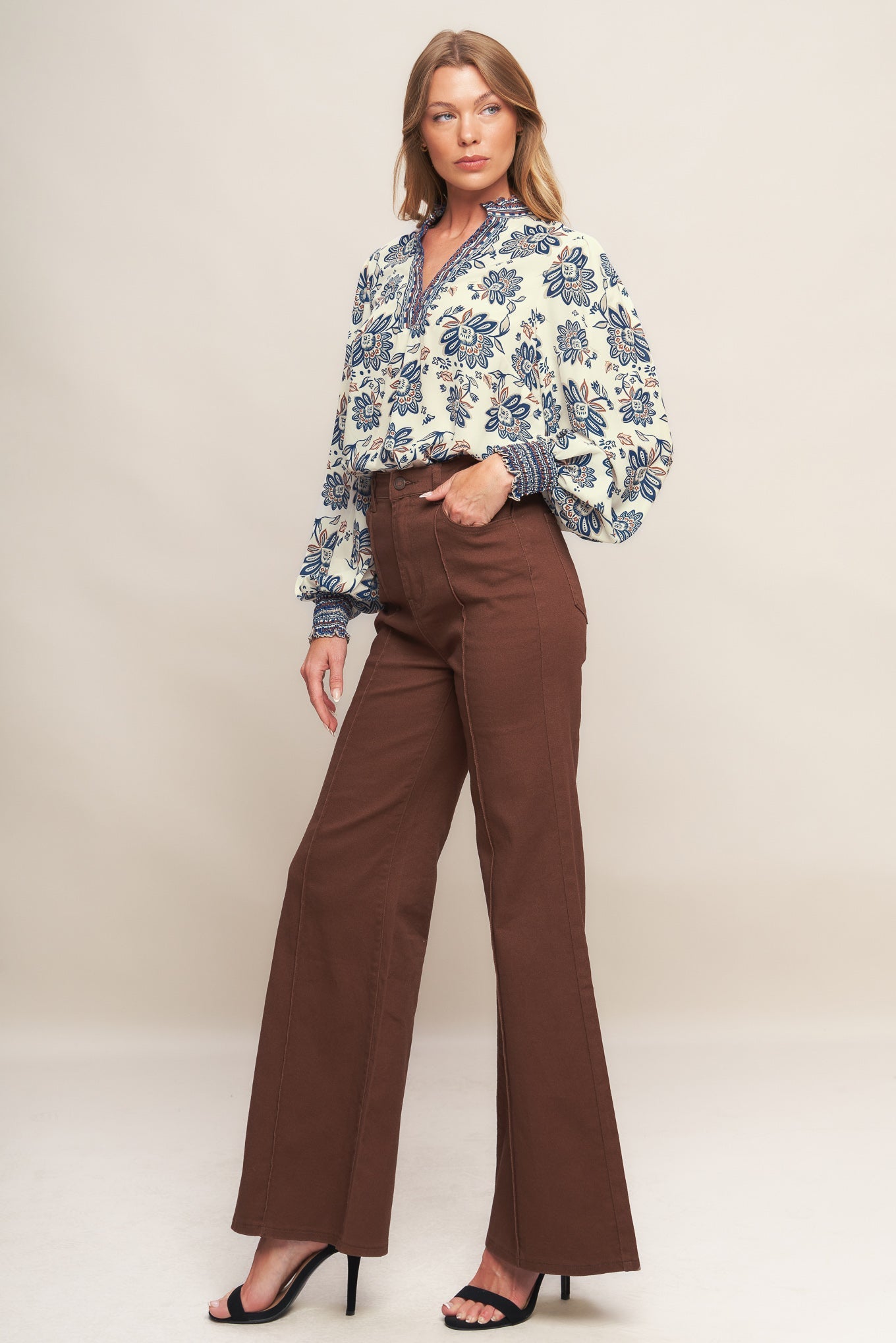 BOHEMIAN SKY IVORY WOVEN TOP