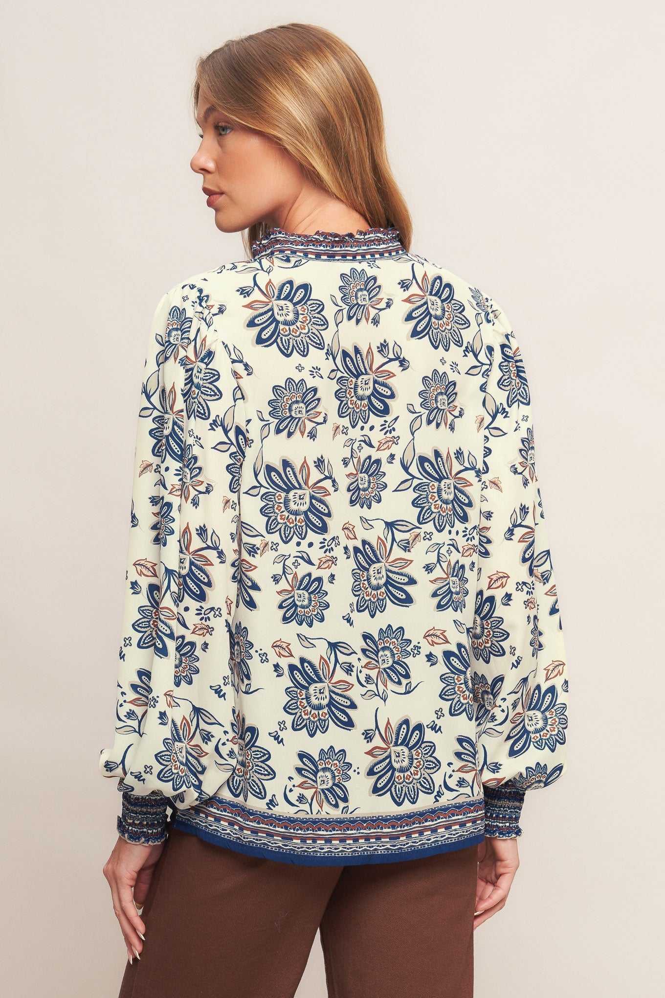 BOHEMIAN SKY IVORY WOVEN TOP