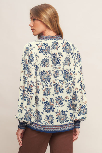 BOHEMIAN SKY IVORY WOVEN TOP
