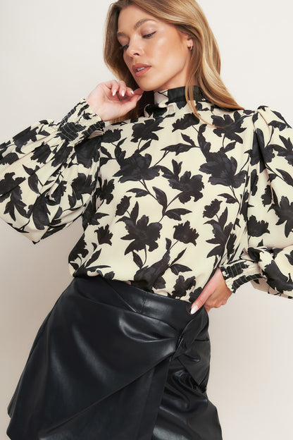 FREEDOM FLORAL STATEMENT WOVEN TOP