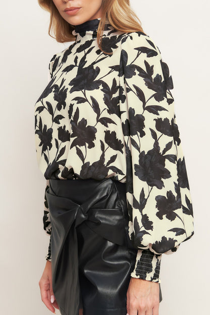 FREEDOM FLORAL STATEMENT WOVEN TOP