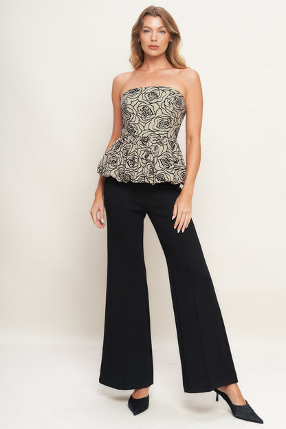 GRAPHIC GARDEN WOVEN TOP