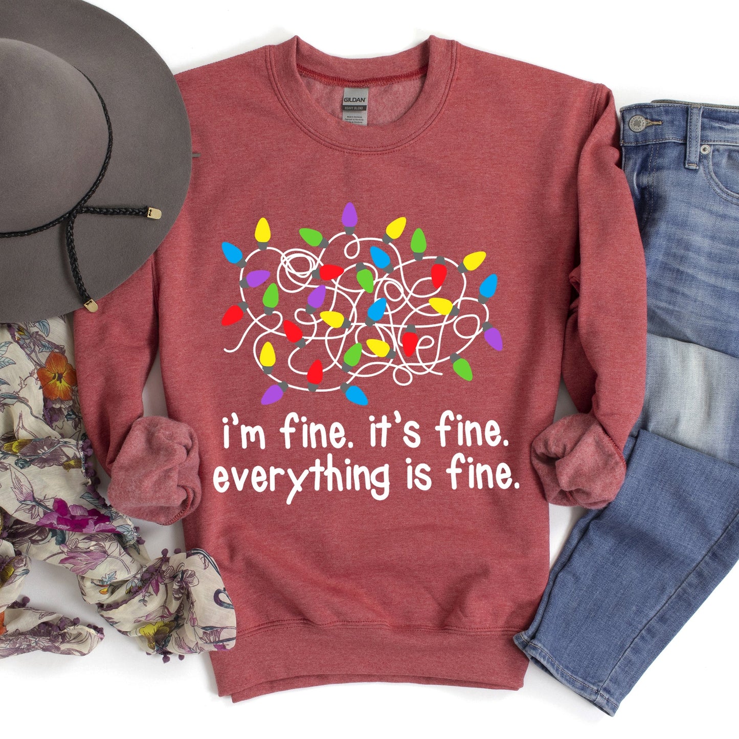 I'm Fine, It's Fine, Everything Is Fine, Christmas Sweatshirt