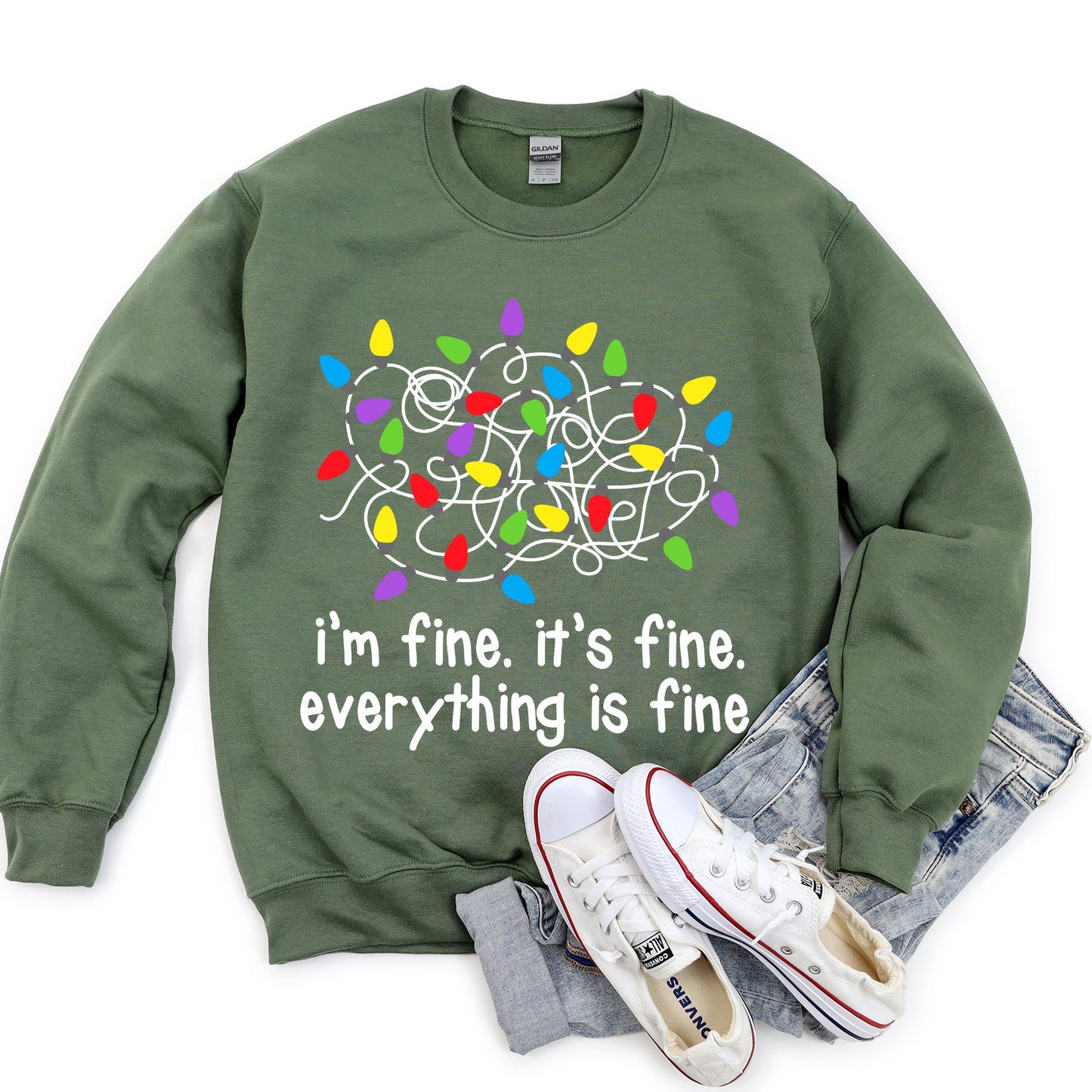 I'm Fine, It's Fine, Everything Is Fine, Christmas Sweatshirt
