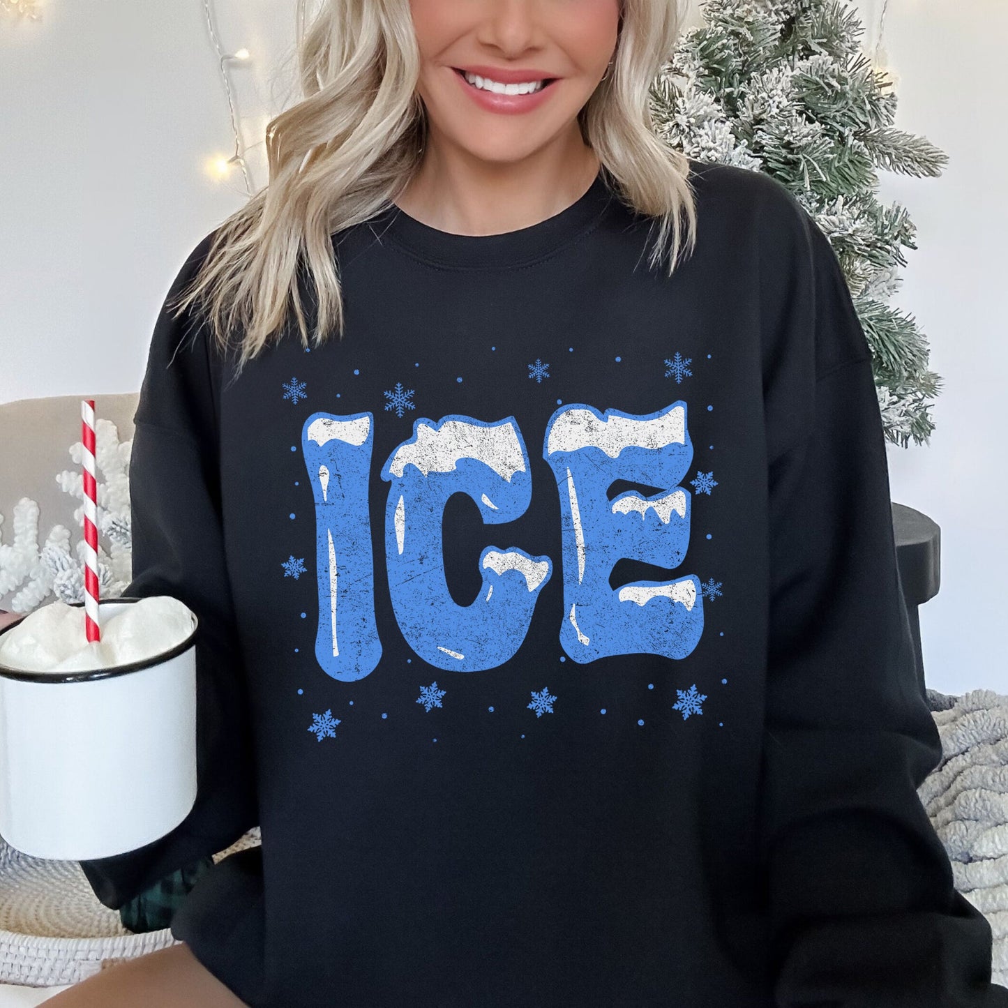 Ice, Christmas Winter, Cold, Retro Sweatshirt