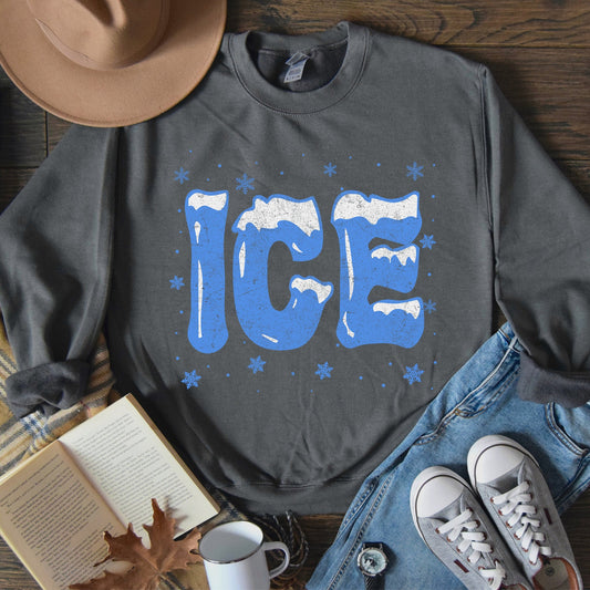 Ice, Christmas Winter, Cold, Retro Sweatshirt