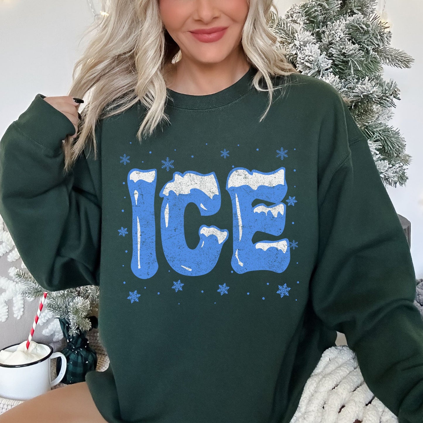 Ice, Christmas Winter, Cold, Retro Sweatshirt